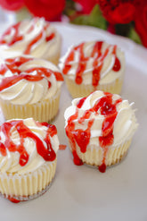 Dozen of NY Style Minis with Strawberry Glaze Drizzle - Sammy Cheezecake