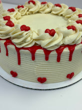 8" Valentine's Day Cake-Red Drizzle & Hearts