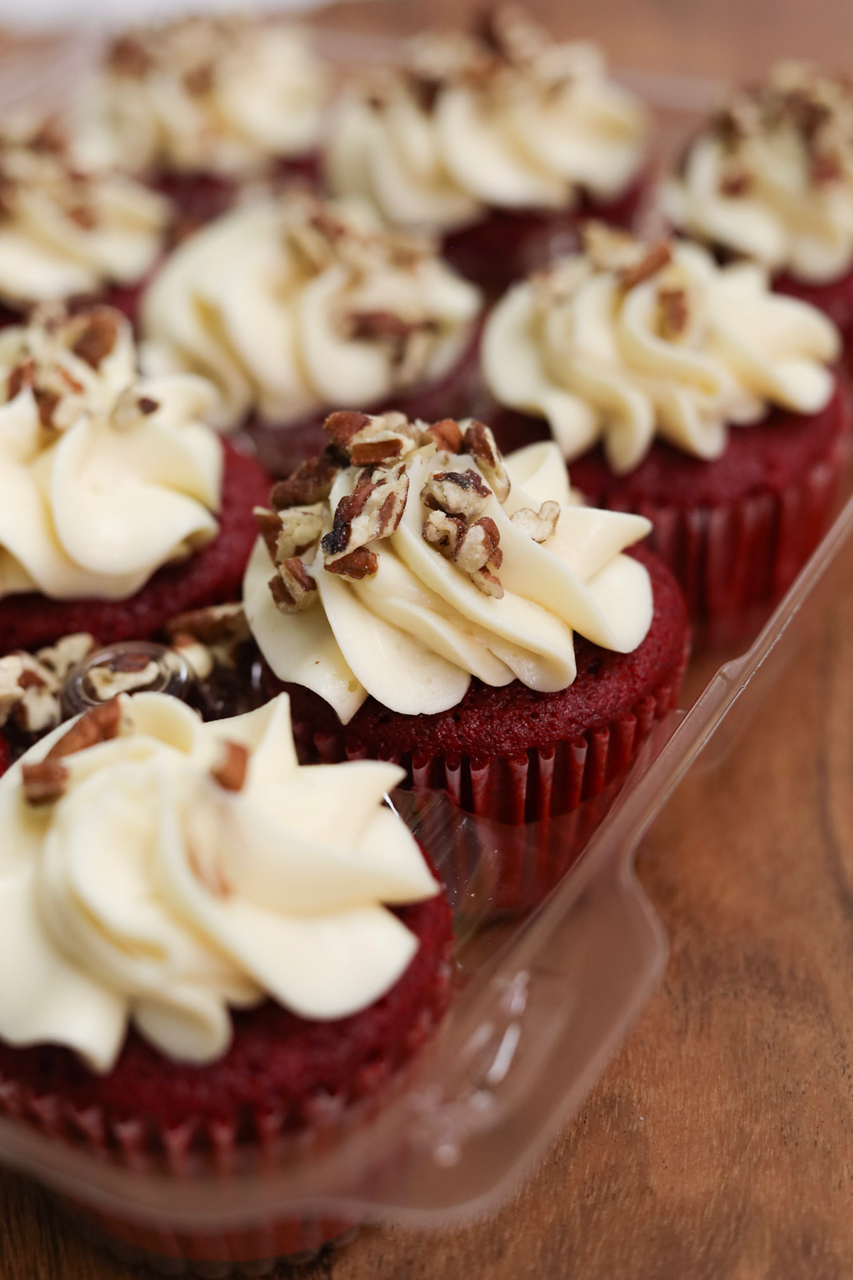 Dozen Red Velvet Cupcakes W Pecans